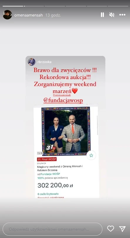 Omenah Mensah i jej mąż pochwalili się sukcesem swojej aukcji Omenah Mensah i jej mąż pochwalili się sukcesem swojej aukcji