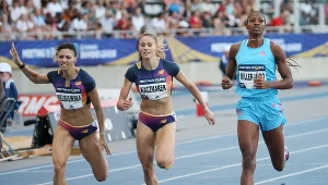 Od lewej: Anna Kiełbasińska, Natalia Kaczmarek i Shaunae Miller-Uibo
