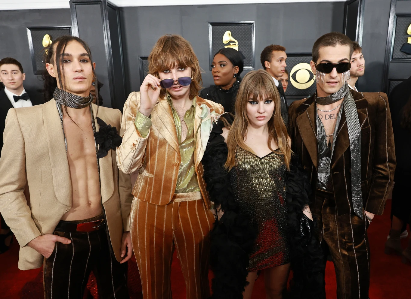 Na rozdaniu nagród Grammy 2023 nie zabrakło największych gwiazd muzyki i amerykańskich celebrytów. Na zdjęciu Maneskin.