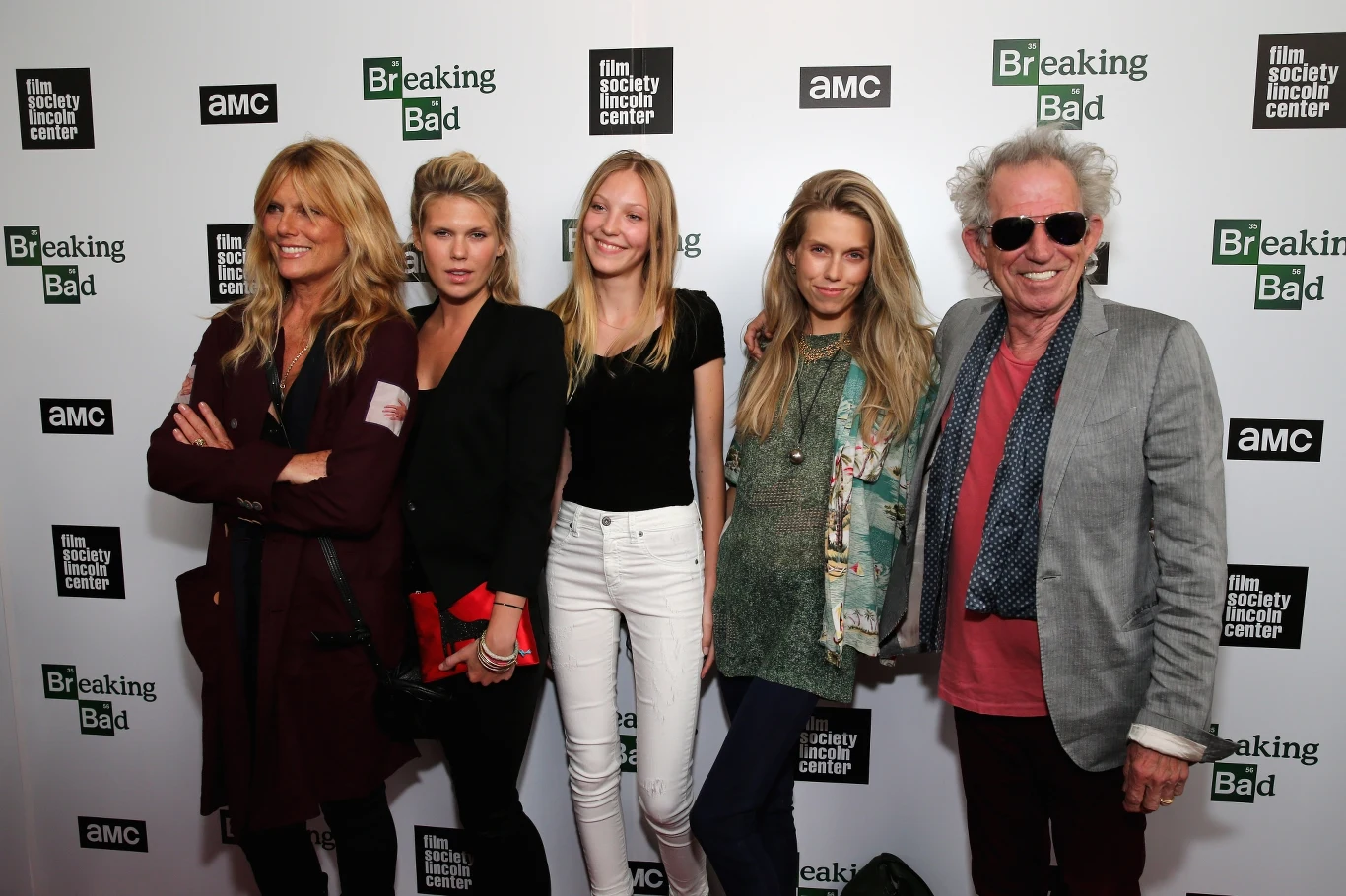 Rodzina Keitha Richardsa: pierwsza od lewej żona Patti Hansen; w środku wnuczka Ella Richards