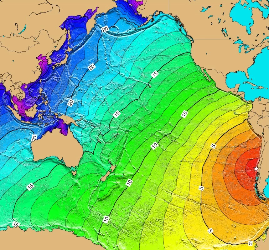 Tsunami rozpoczęte przez trzęsienie ziemi w Chile