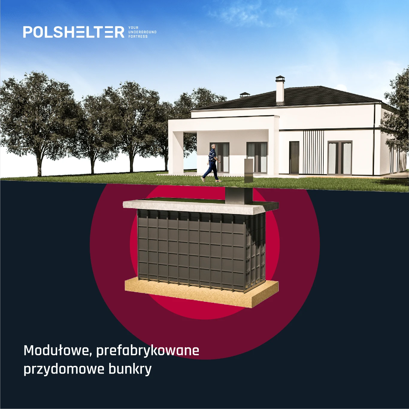 Wizualizacja schronu Polshelter