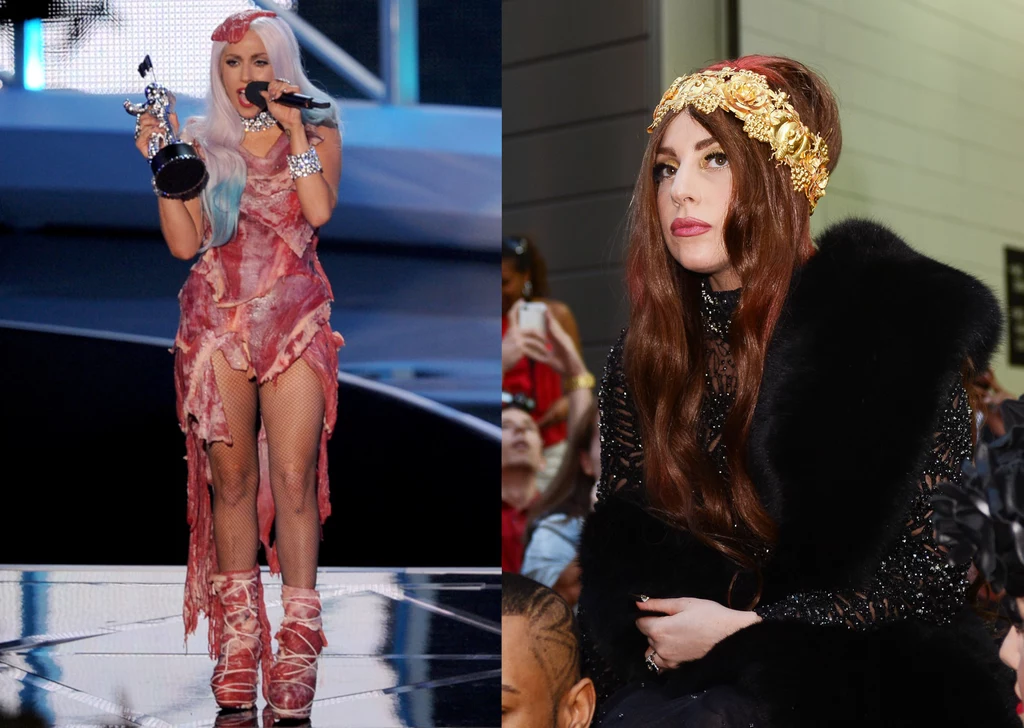 Lady Gaga rozwścieczyła aktywistów, nosząc "mięsną sukienkę" oraz naturalne futra 