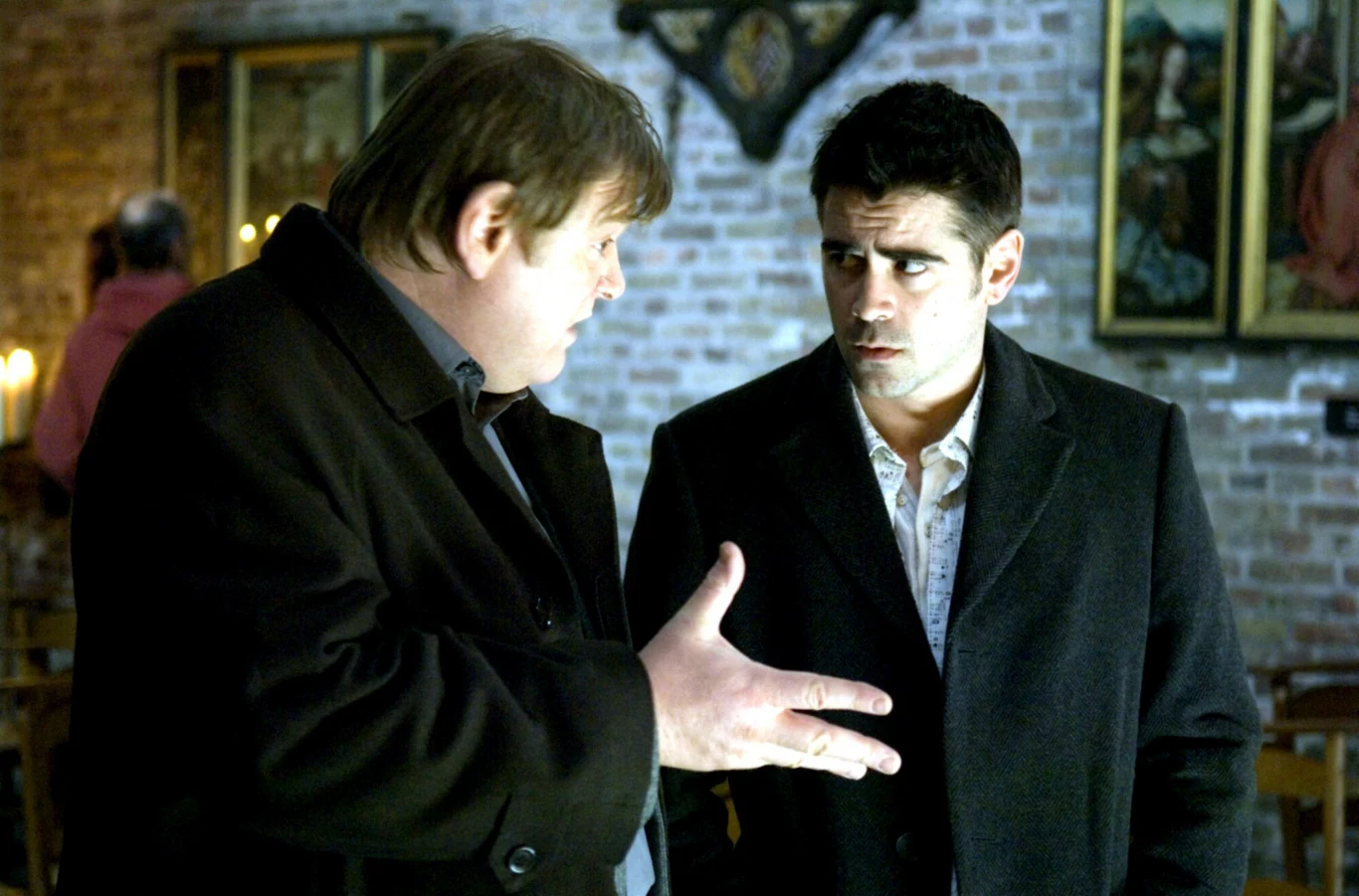 Brendan Gleeson i Colin Farrell, w filmie "In Bruges", 2008 rok Brendan Gleeson i Colin Farrell, w filmie "In Bruges", 2008 rok