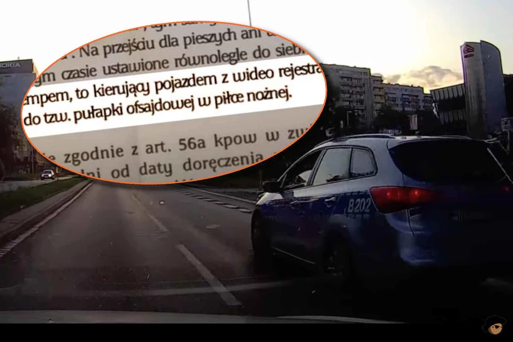 Policjanci uznali, że kierujący chciał złapać radiowóz „na spalonym” /fot. zrzut ekranu z materiału wideo Dashcam Bandit