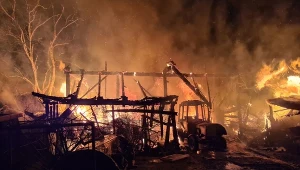 Pożar stodoły w Mędrzechowie