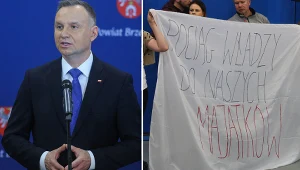 Okrzyki przerwały wystąpienie Andrzeja Dudy