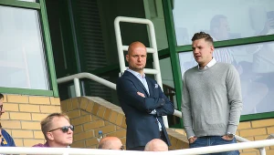 Bartosz Wolny i Piotr Barłóg z władz Warty Poznań