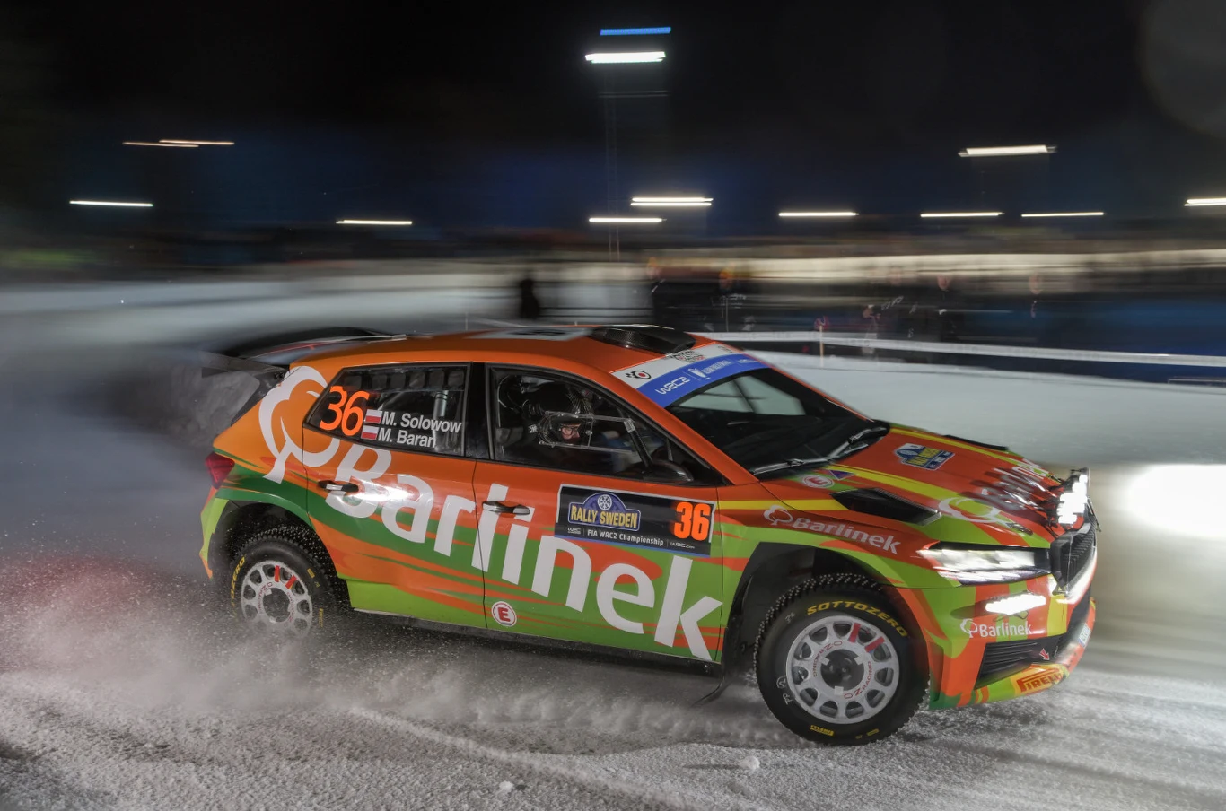 Michał Sołowow/Maciek Baran (Skoda Fabia RS Rally2) na trasie Rajdu Szwecji