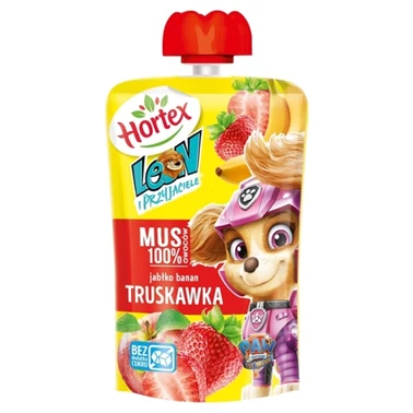 Hortex Leon i Przyjaciele Mus owocowy jabłko banan truskawka 100 g - 0