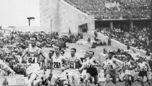 Józef Noji podczas olimpijskiego biegu w Berlinie w 1936 roku