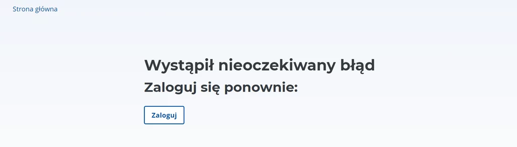 Komunikat po zalogowaniu do e-Urzędu Skarbowego w środę o godzinie 9:00. 