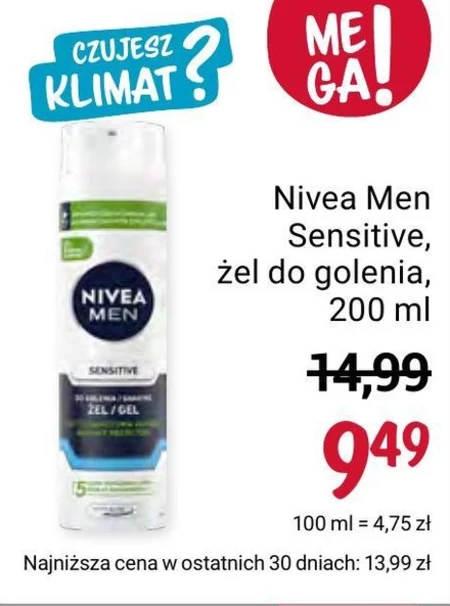 Nivea MEN Sensitive Łagodzący żel do golenia 200 ml