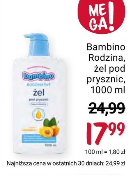 Bambino Rodzina Żel pod prysznic o zapachu mirabelki 1000 ml