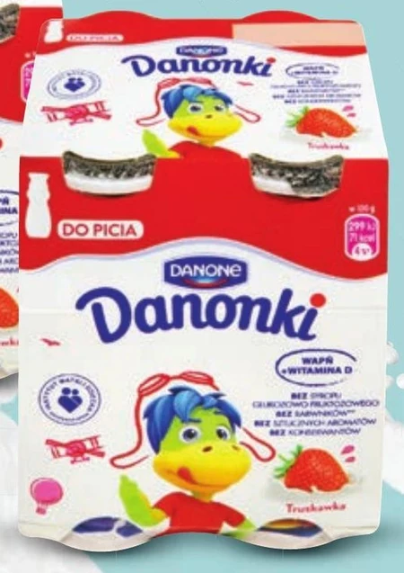 Danone Danonki Jogurt do picia truskawka 400 g (4 x 100 g)