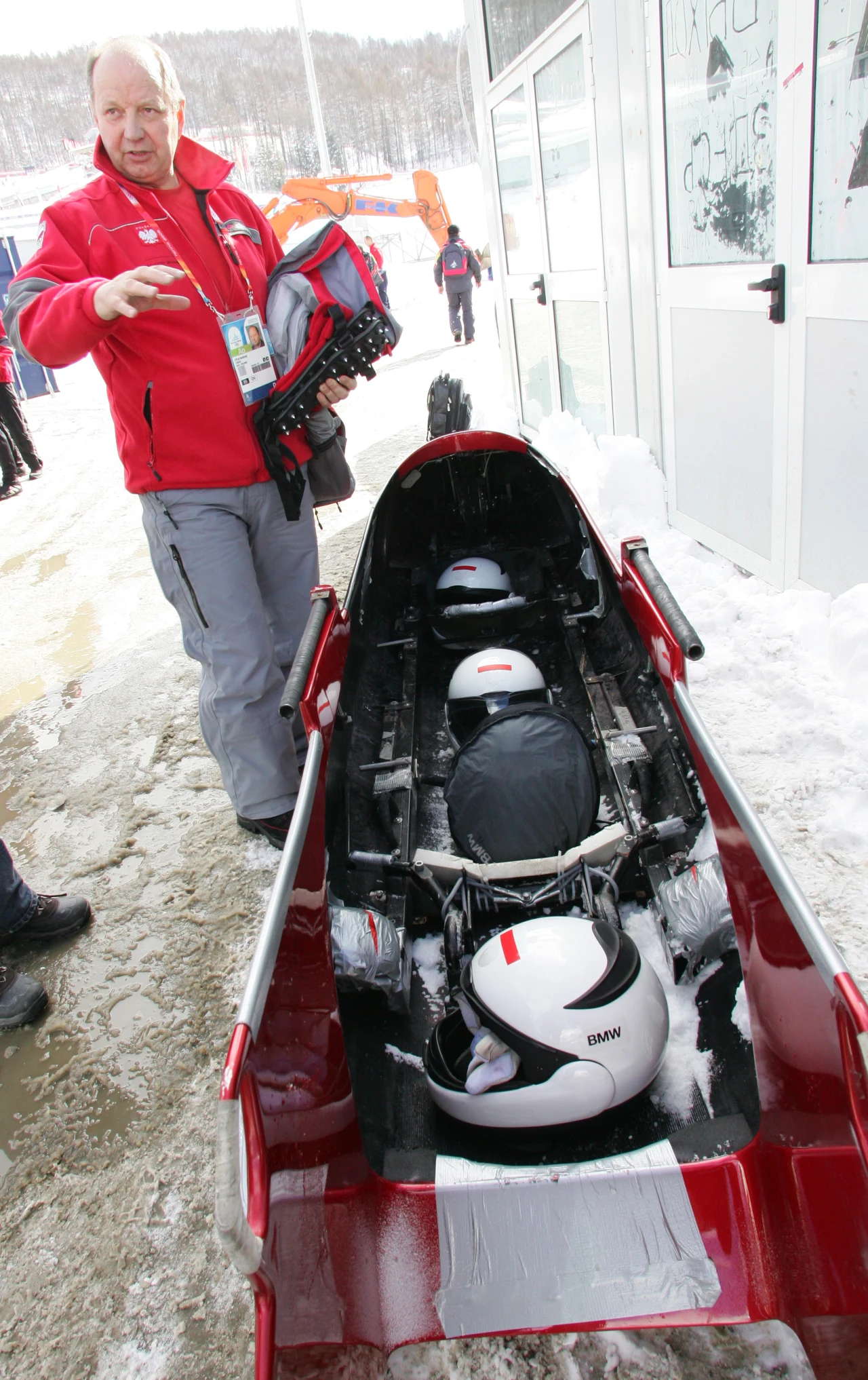 Andrzej Żyła z bobslejem Andrzej Żyła z bobslejem