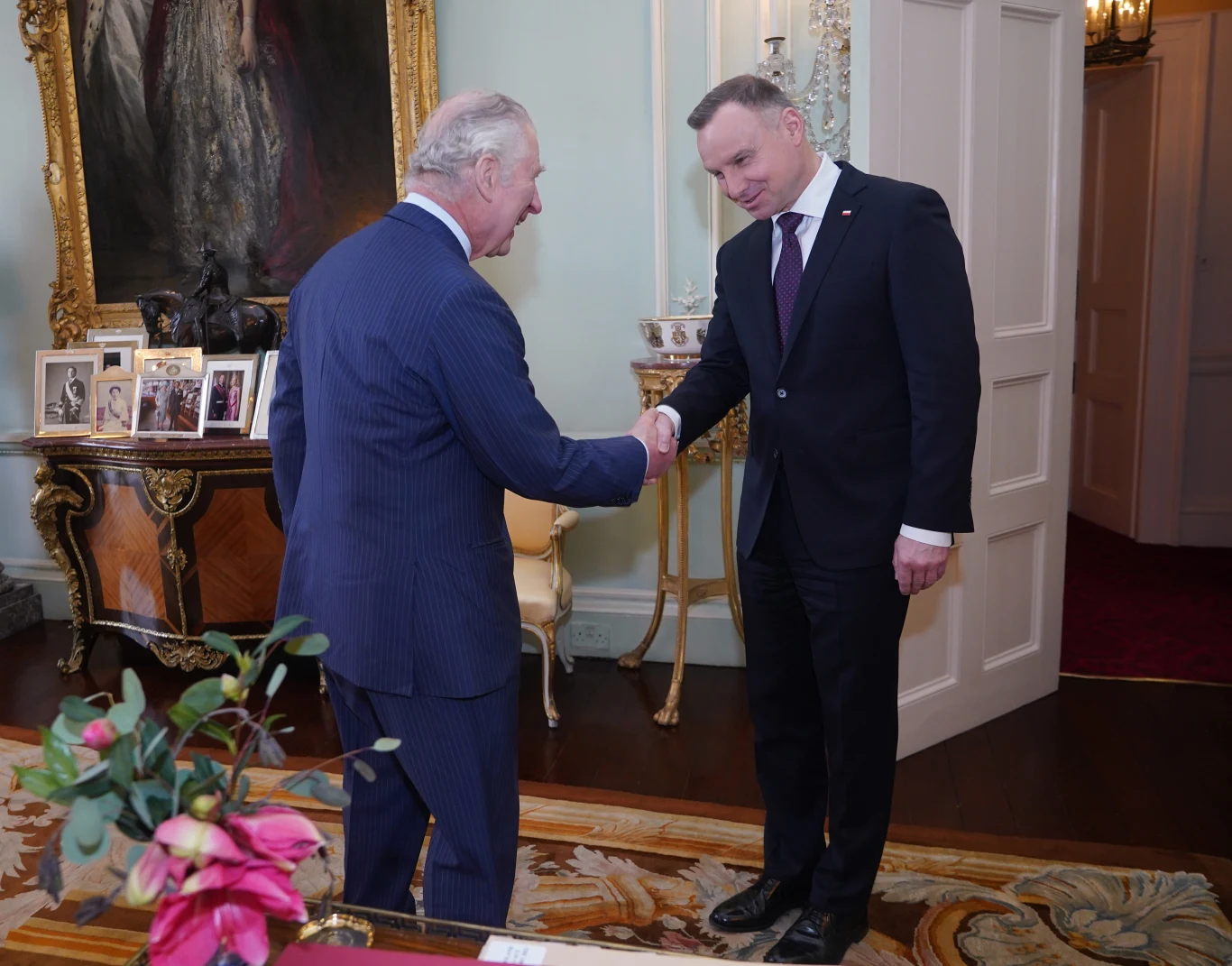 Andrzej Duda na spotkaniu z Karolem III