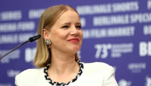 Joanna Kulig podczas konferencji prasowej filmu "She Came to Me" 
