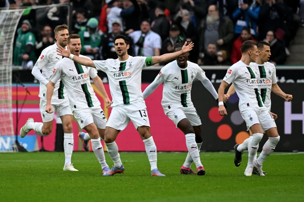 Borussia Mönchengladbach w meczu z Bayernem Monachium Borussia Mönchengladbach w meczu z Bayernem Monachium