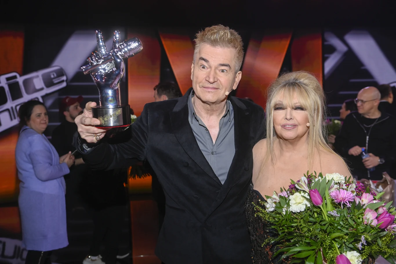 Zbigniew Zaranek z Marylą Rodowicz w finale "The Voice Senior"