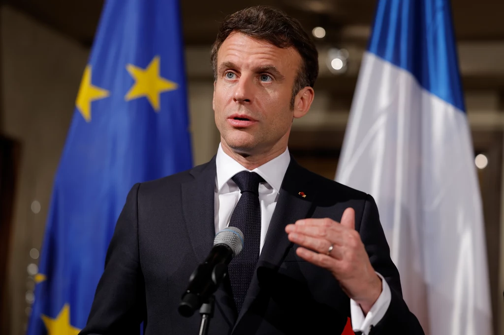 Prezydent Francji Emmanuel Macron podczas szczytu w Monachium Prezydent Francji Emmanuel Macron podczas szczytu w Monachium