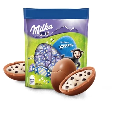 Milka Czekolada mleczna z nadzieniem mlecznym oraz pokruszone ciastka 86 g - 1