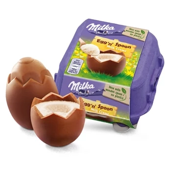 Milka Egg 'n' Spoon Milk Creme Czekolada mleczna 136 g (4 x 34 g) - 1