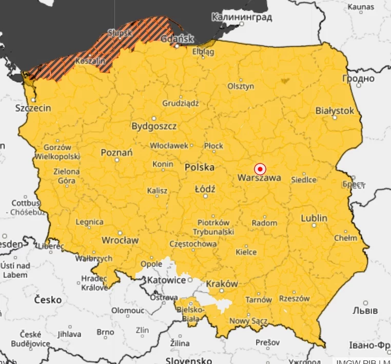 W niemal całej Polsce obowiązuję alerty w związku z silnym wiatrem W niemal całej Polsce obowiązuję alerty w związku z silnym wiatrem