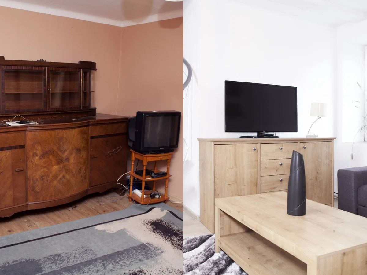 Salon przed remontem i po. Efekt jest niesamowity! Salon przed remontem i po. Efekt jest niesamowity!