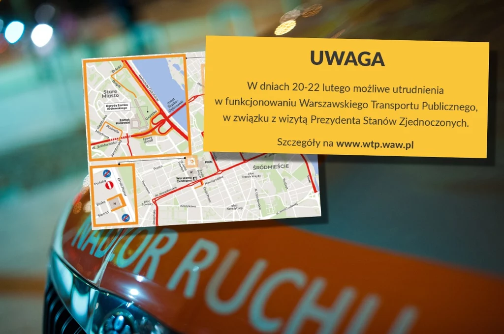 Utrudnienia na ulicach stolicy w związku z wizytą prezydenta USA Utrudnienia na ulicach stolicy w związku z wizytą prezydenta USA