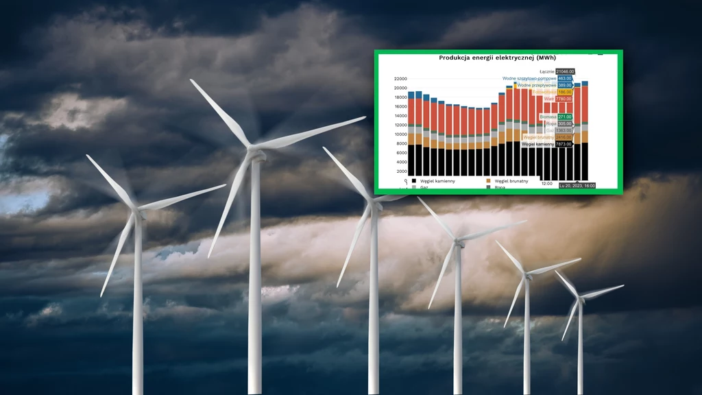 Turbiny wiatrowe prawdopodobnie po raz kolejny pobiły rekord produkcji energii elektrycznej w Polsce. W poniedziałek generowały niemal 37 proc. całego prądu w kraju