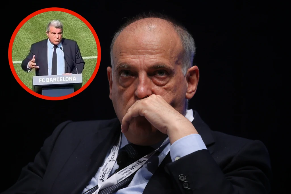 Javier Tebas i Joan Laporta (w miniaturce) Javier Tebas i Joan Laporta (w miniaturce)