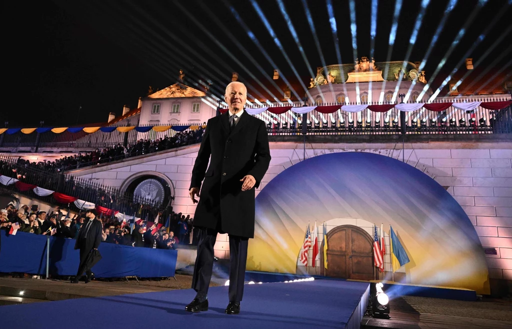 Prezydent Joe Biden przed przemówieniem Prezydent Joe Biden przed przemówieniem
