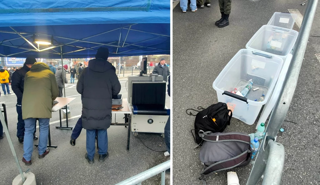 Nie było zmiłuj - zakazane przedmioty trzeba było pozostawić przed bramkami Nie było zmiłuj - zakazane przedmioty trzeba było pozostawić przed bramkami