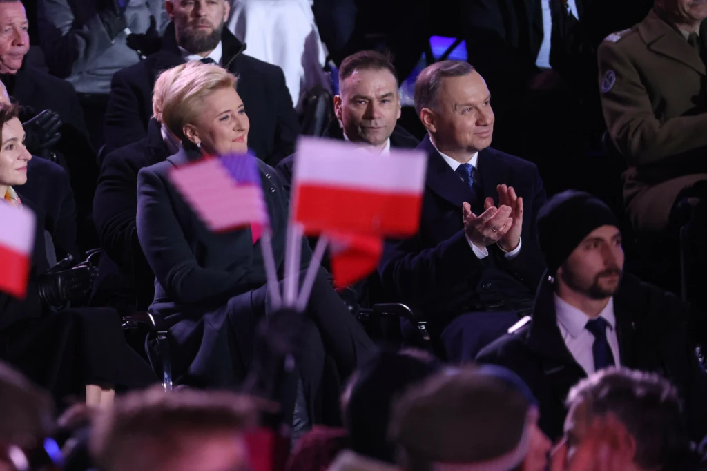 Agata Duda pojawiła się dopiero podczas przemowy prezydenta Bidena