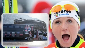 Petra Majdić i przyczepa Norwegów, która z tej scenerii już zniknęła