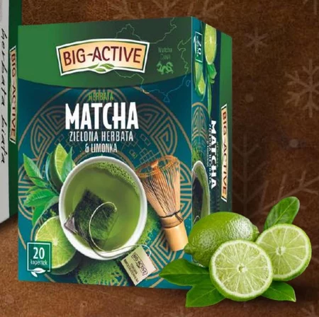 Big-Active Herbata matcha zielona herbata & limonka 30 g (20 x 1,5 g)