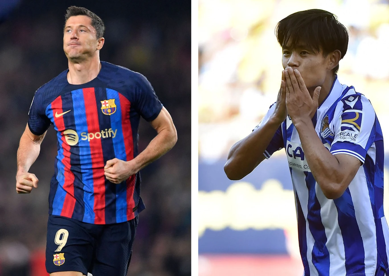 Robert Lewandowski i Takefusa Kubo