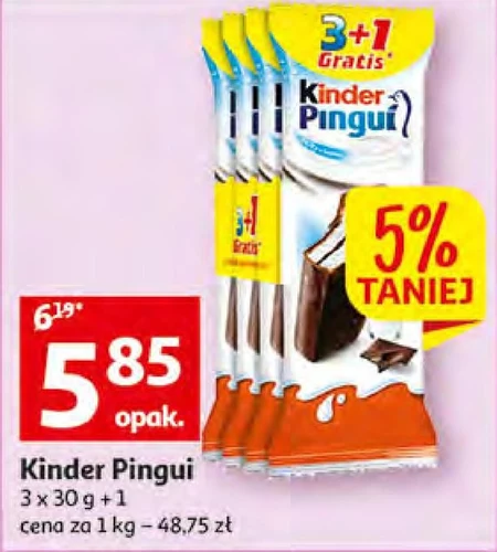 Kinder Pingui Choco Biszkopt z mlecznym nadzieniem pokryty czekoladą 4 x 30 g