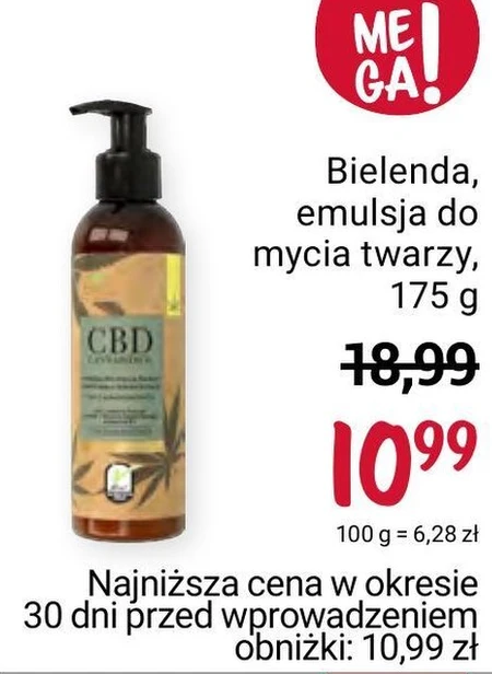Bielenda CBD Cannabidiol Emulsja do mycia twarzy nawilżająco-detoksykująca 150 g