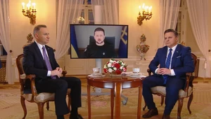 Prezydent Wołodymyr Zełenski we wspólnym wywiadzie z prezydentem Andrzejem Dudą dla telewizji Polsat