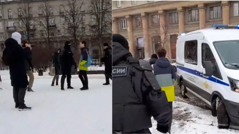 W Rosji zatrzymano kilku uczestników protestów antywojennych