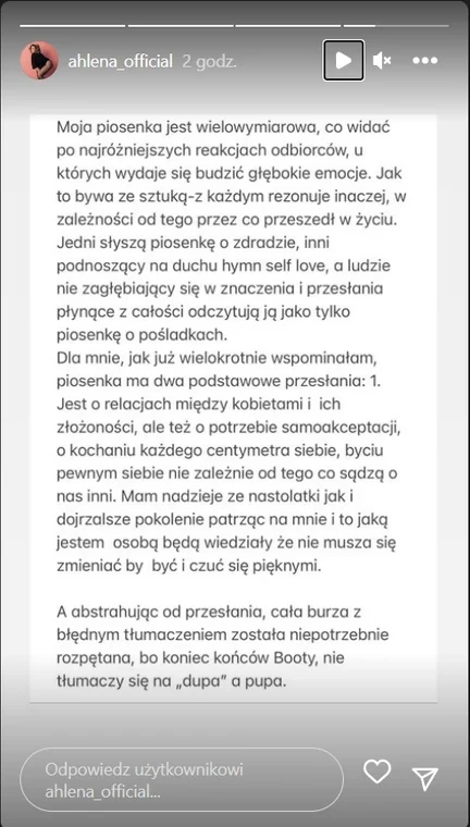 Ahlena wydała oświadczenie