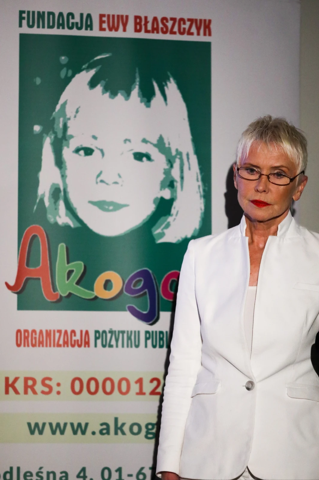 Prezes Fundacji "Akogo?" Ewa Błaszczyk-Janczarska na otwarciu Kliniki "Budzik" dla dorosłych przy Mazowieckim Szpitalu Bródnowskim w Warszawie