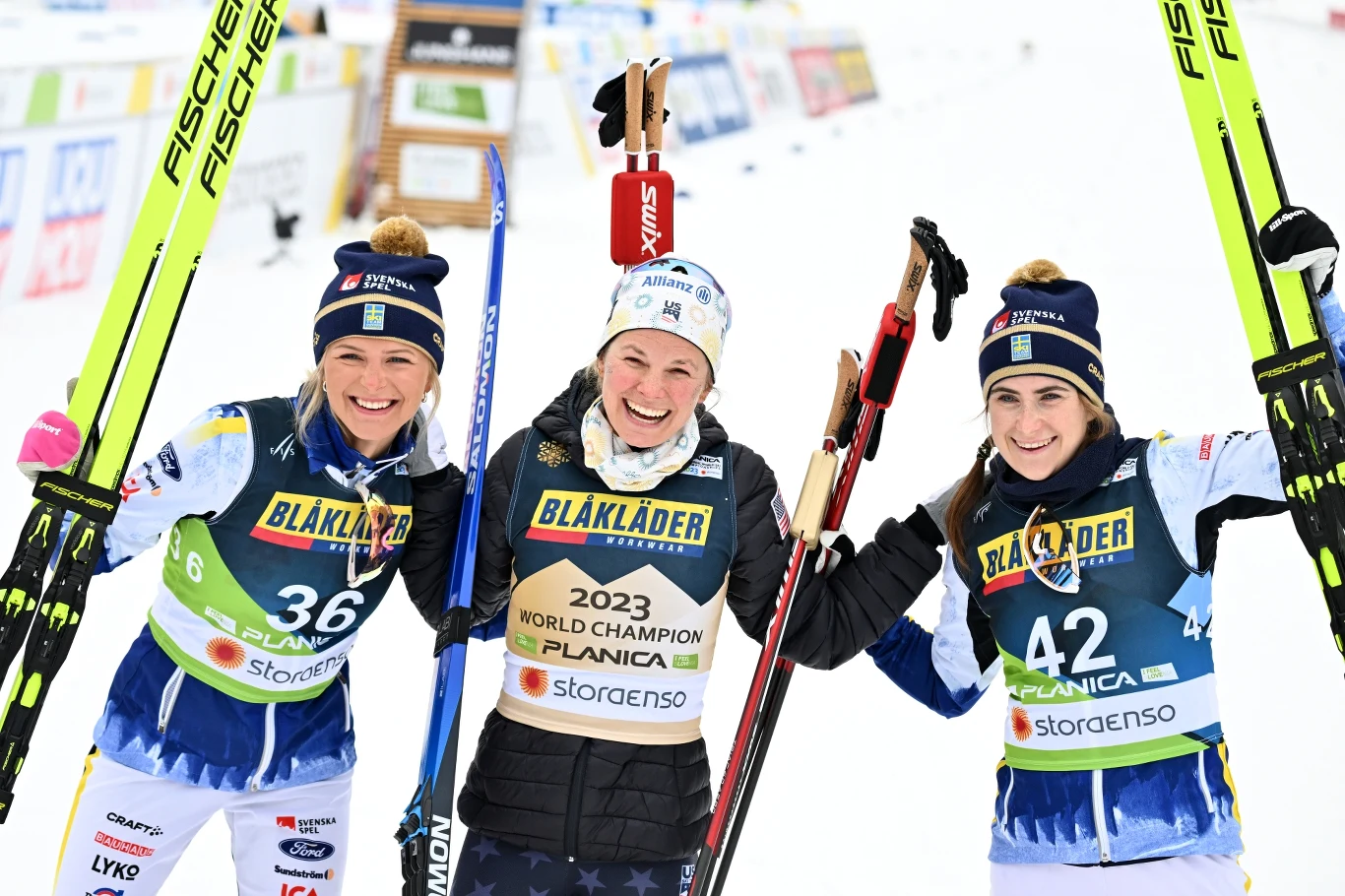Od lewej: Frida Karlsson, Jessica Diggins i Ebba Andersson