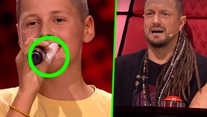 Kuba Nowak z zabandażowanym palcem w "The Voice Kids"