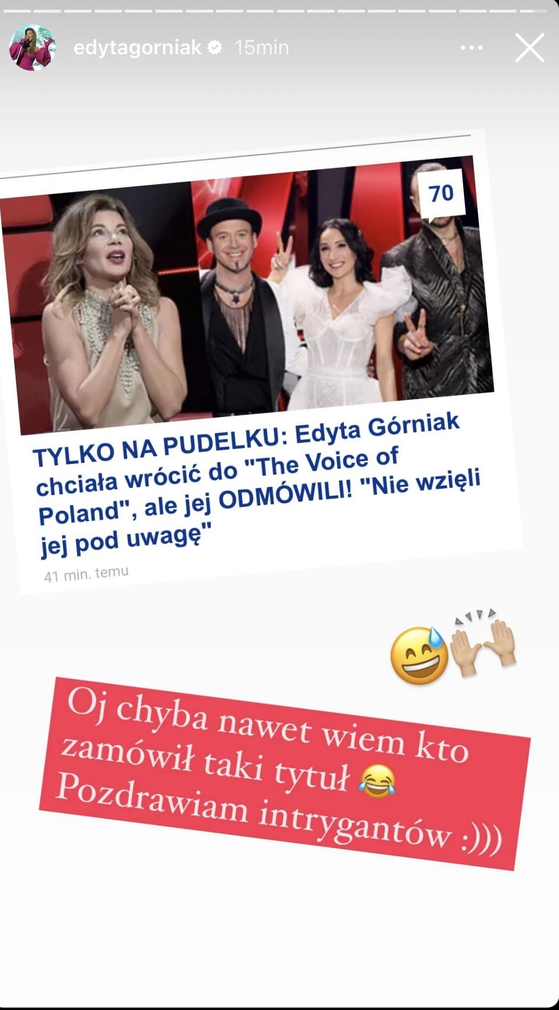 Edyta Górniak nie mogła przejść obojętnie wobec kłamstw szerzonych w sieci! Edyta Górniak nie mogła przejść obojętnie wobec kłamstw szerzonych w sieci!