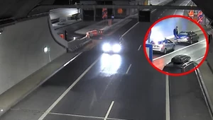 Kierowca BMW jechał pod prąd w tunelu na trasie S7