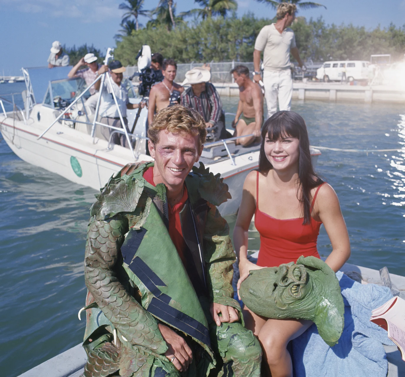 Ricou Browning na planie filmu "Mój przyjaciel delfin"