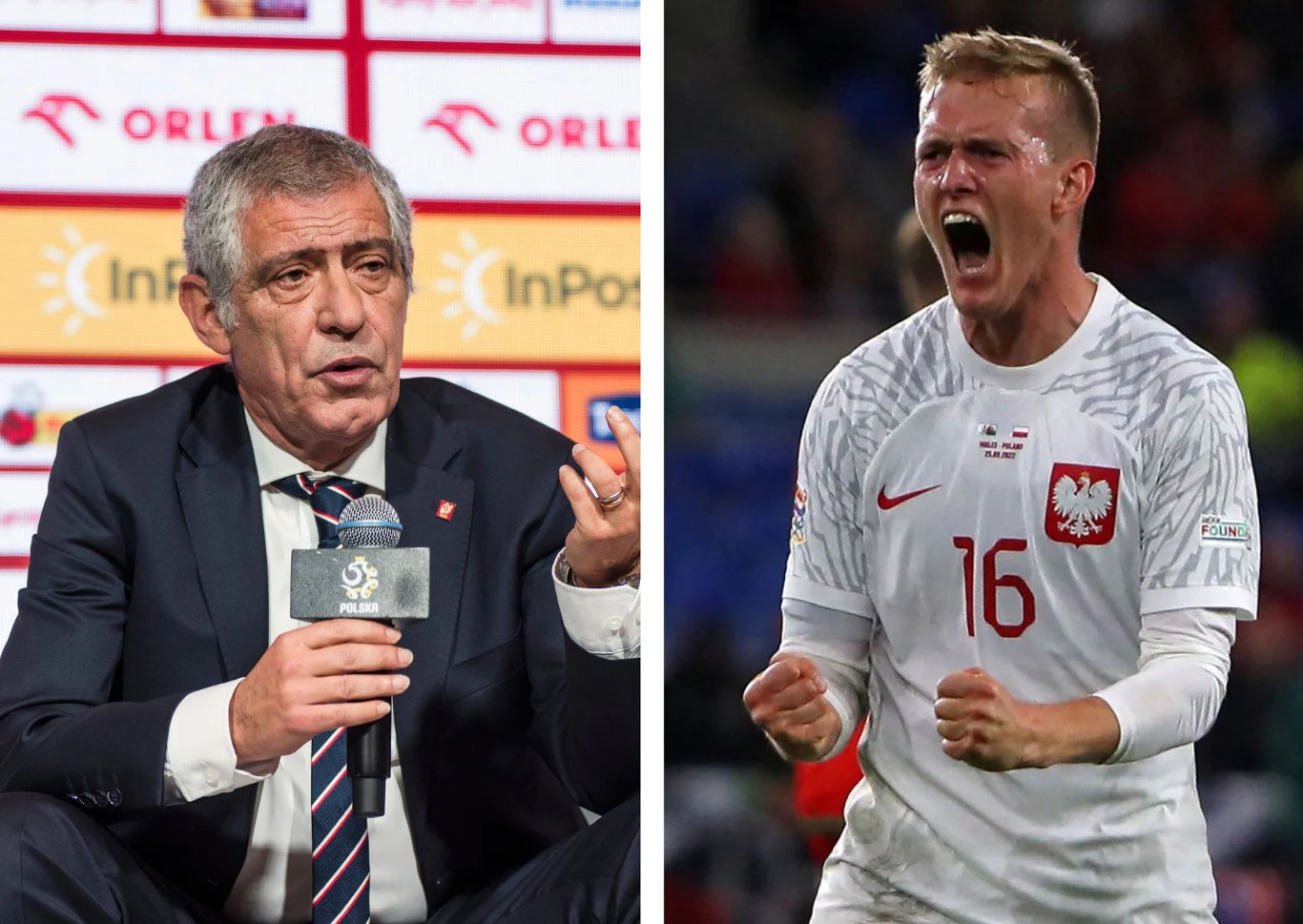 Fernando Santos (L) i Karol Świderski (P)